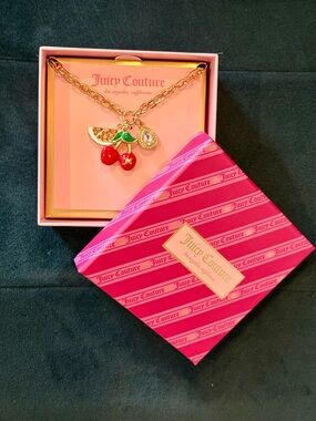 Juicy Couture CHERRY & WATERMELON CHARM NECKLACE NWT